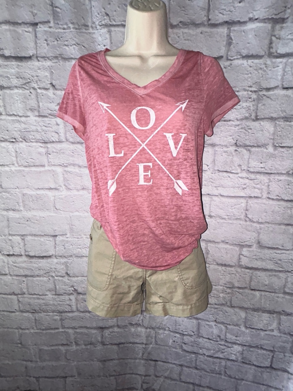 🍁Rose Pink Slub Graphic Tee